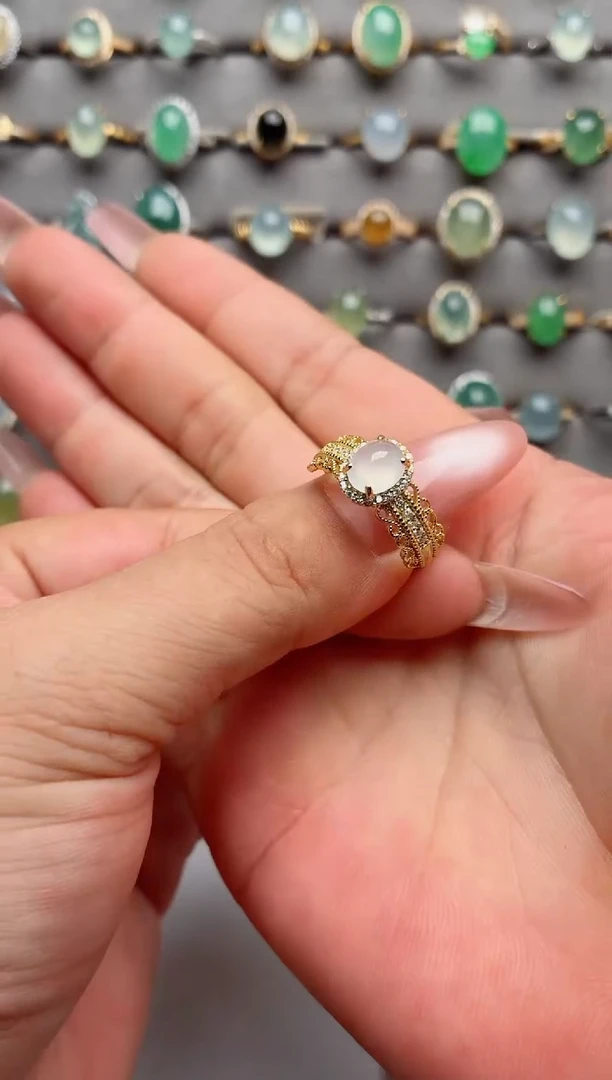 银S925镶嵌戒指翡翠.