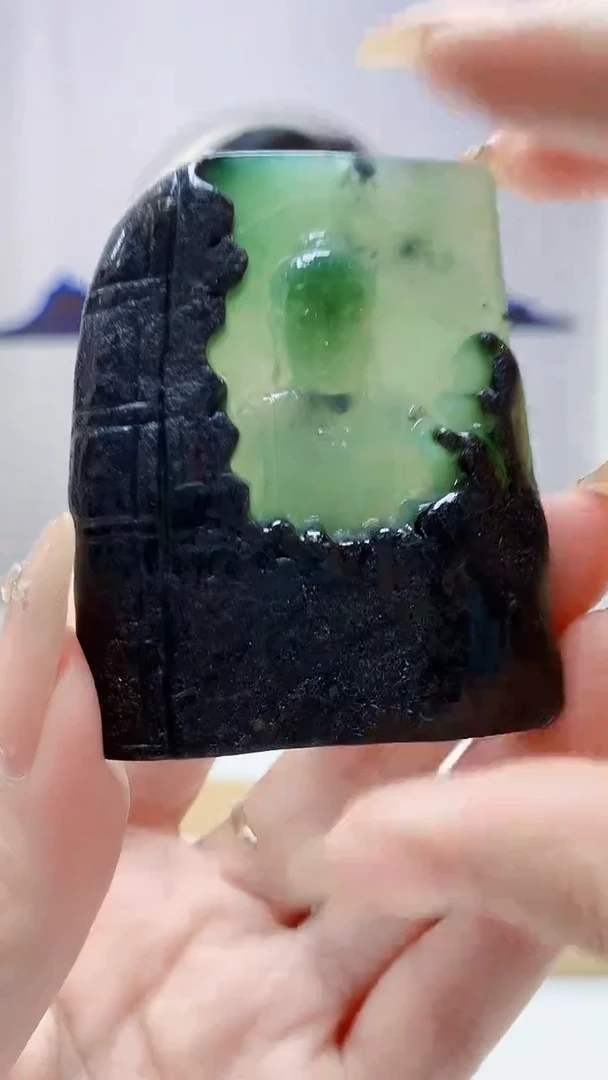 未镶嵌定制翡翠4917DD-毛货挂件佛观天下50