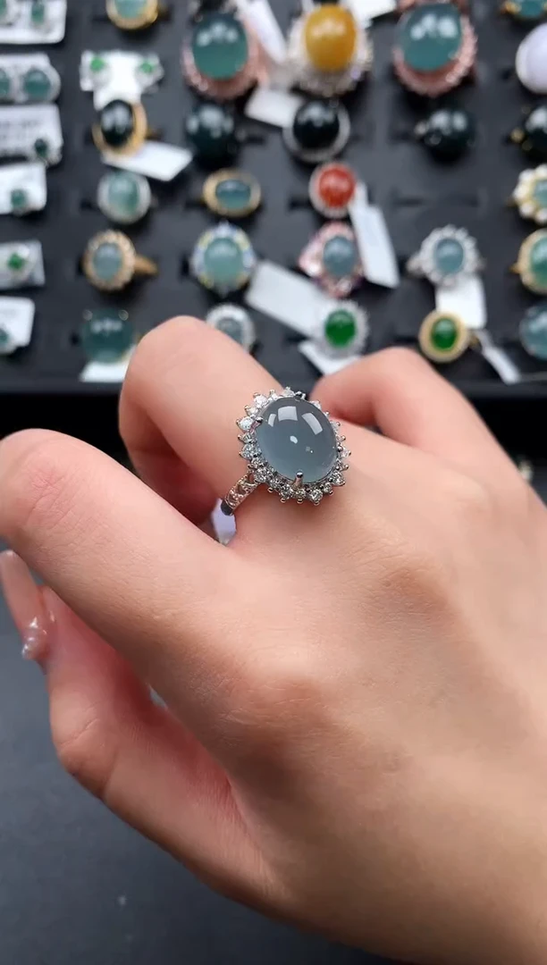 【闪购商品】翡翠戒指银S925镶嵌432432