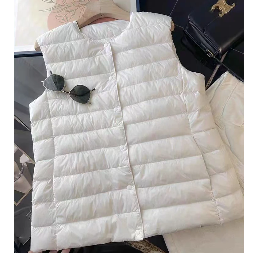 轻薄羽绒马甲叠穿内搭百搭内胆背心女款时尚保暖纯色马夹气质短款