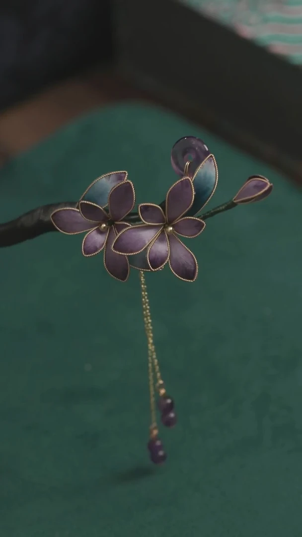 刺绣【高货】湘传礼 桑蚕丝 非遗绒花发簪