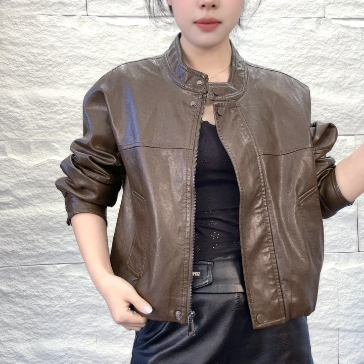 2025年新款皮衣外套女春秋高级感小个子美式复古机车皮酷飒风夹克