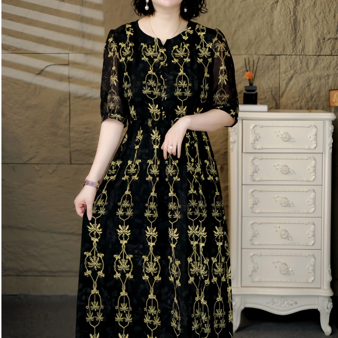 3359【依】夏季百搭时尚简约休闲显瘦遮肉减龄连衣裙