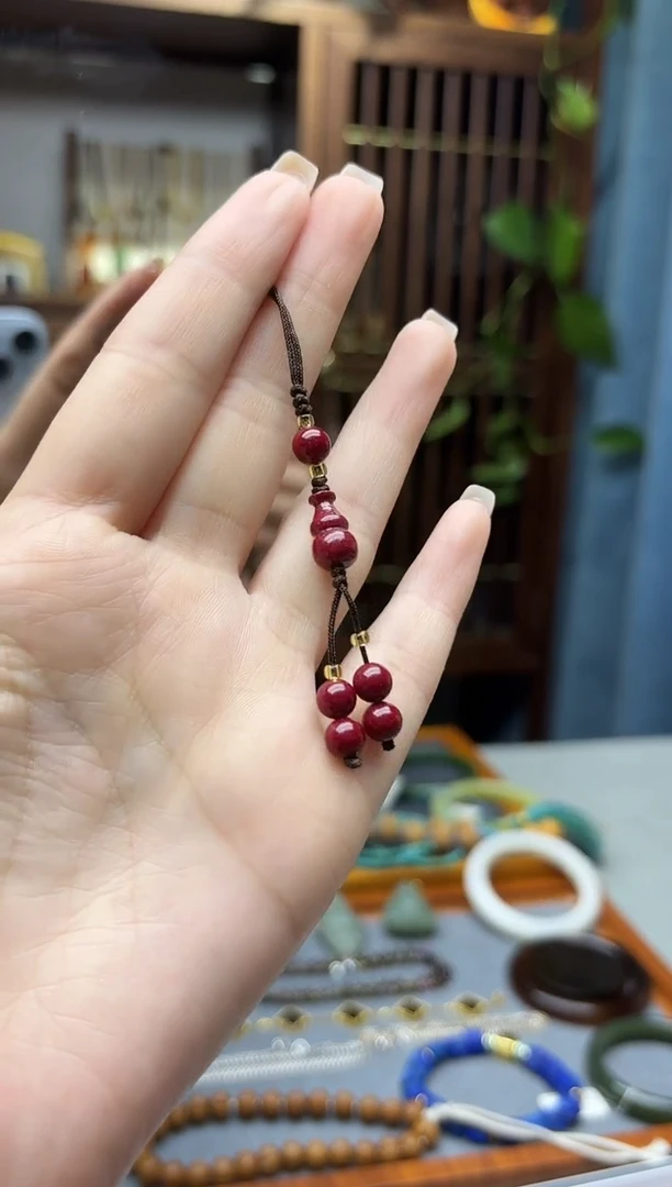 天然辰砂朱砂挂件DS