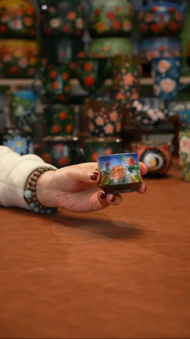 紫砂油画手绘釉下彩