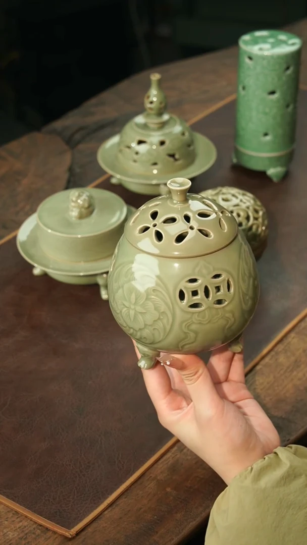 【闪购商品】瓷片越窑 龙蛋香炉