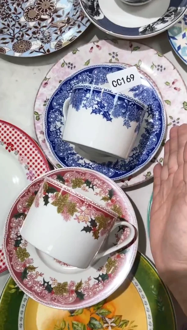 【闪购商品】瓷片CC169陶瓷没有完美无瑕陶瓷两杯两碟