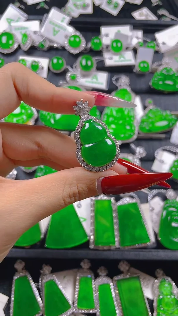 翡翠银S925镶嵌颈饰11