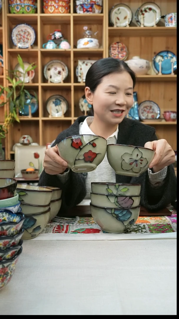 瓷片小可高温瓷米饭碗10只