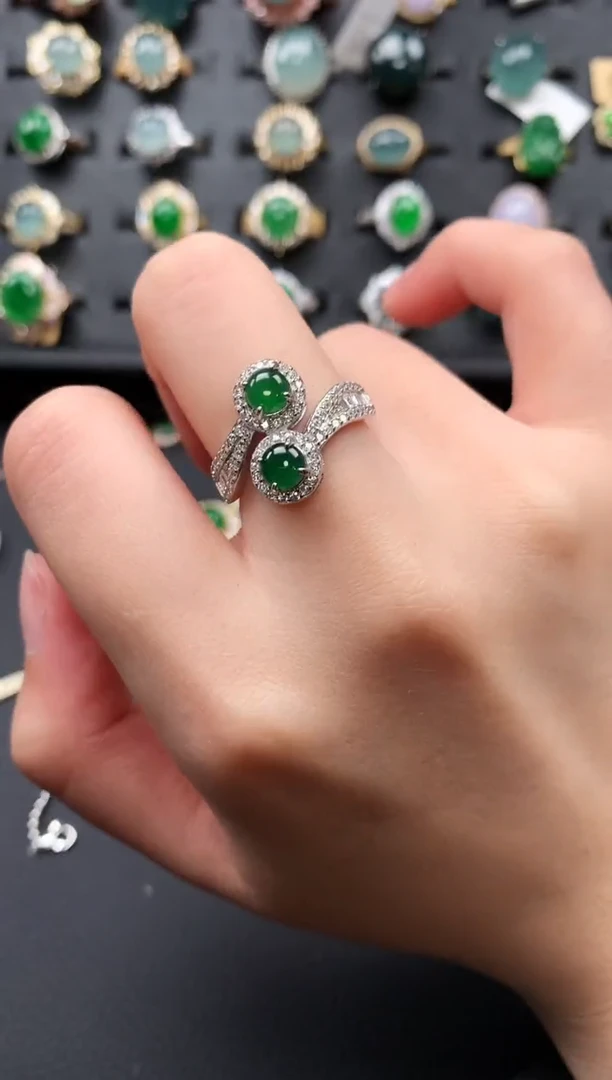 【闪购商品】翡翠戒指银S925镶嵌65856