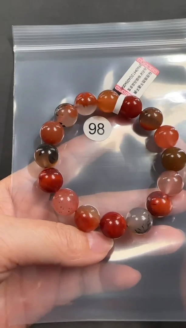 未镶嵌手串南红玛瑙原矿无优化无胶裂多宝单圈12+
