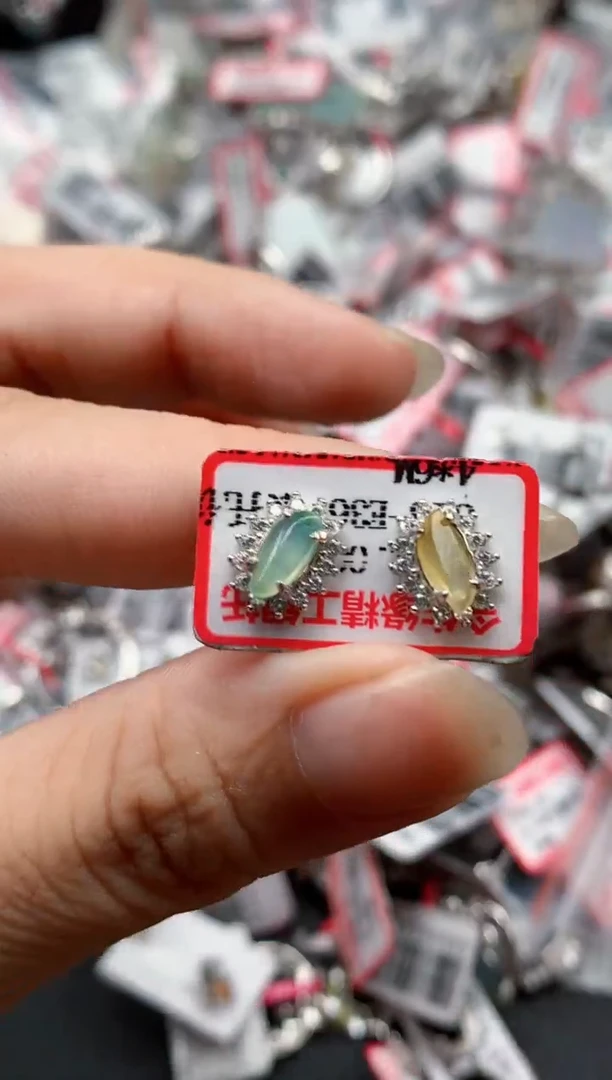 银S925镶嵌戒指翡翠天然A货缅甸翡翠