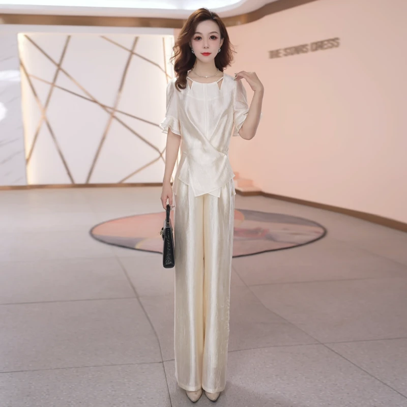 【两件套】夏季时尚女神修身洋气宽松气质休闲百搭显瘦减龄女装套