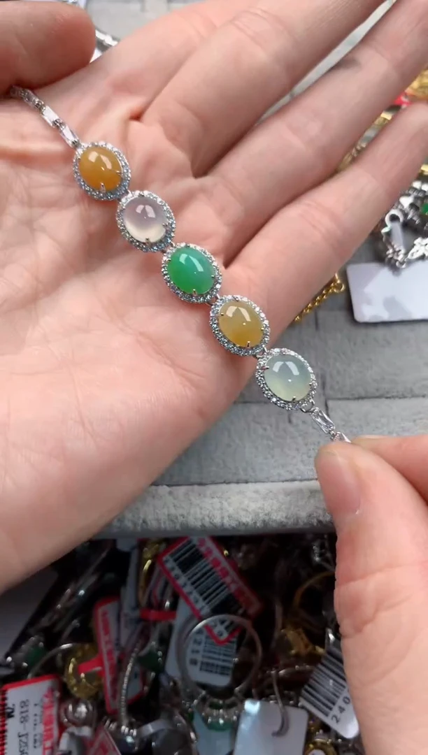 银S925镶嵌戒指翡翠999   7