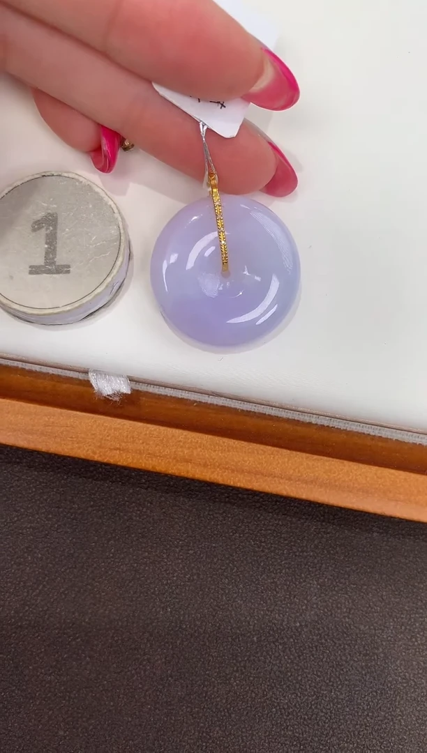 颈饰18K金镶嵌翡翠天然缅甸a货翡翠