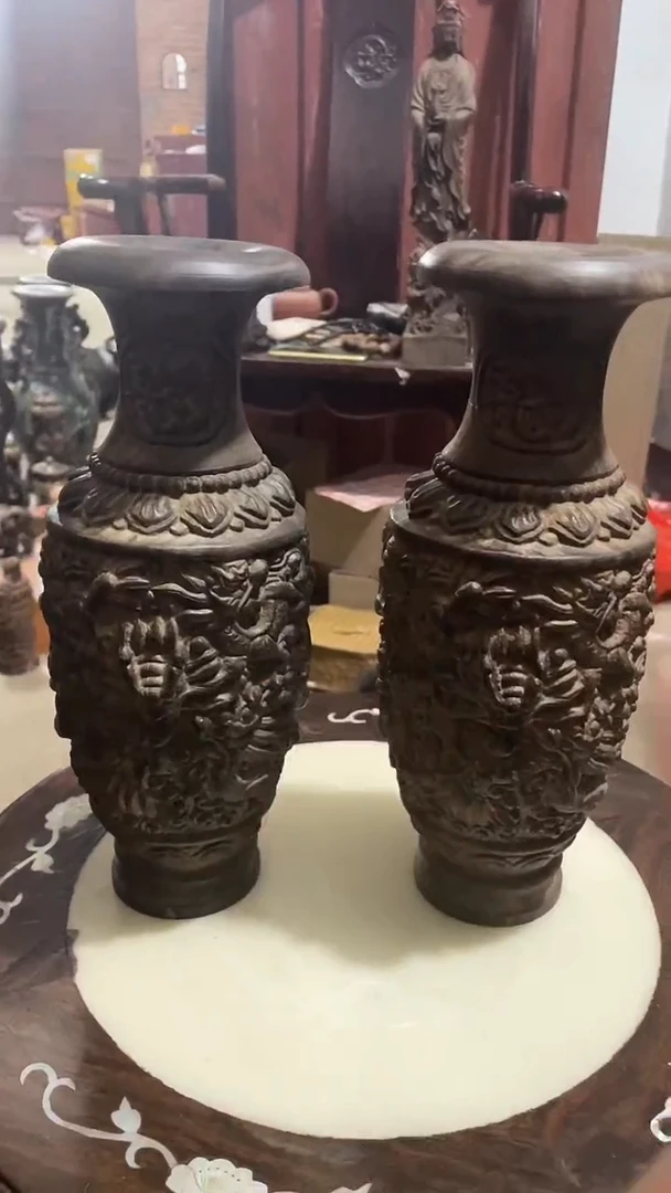 【闪购商品】木新年快乐香木摆件