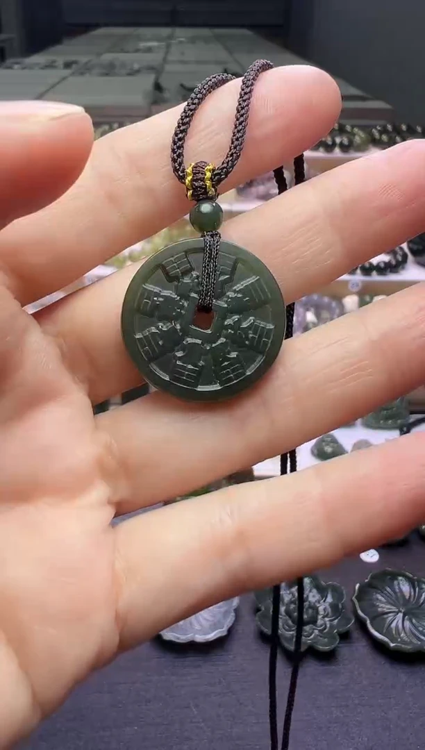 颈饰未镶嵌和田玉36号链接绑好绳子配和田玉顶珠