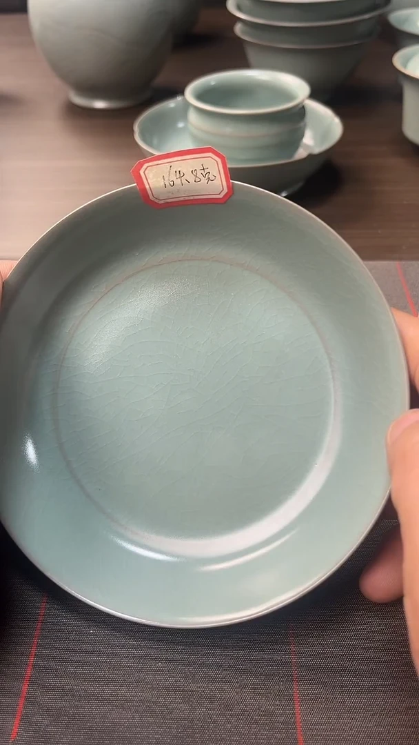 盘手*面《陈二欢制》仿古釉 小圆洗