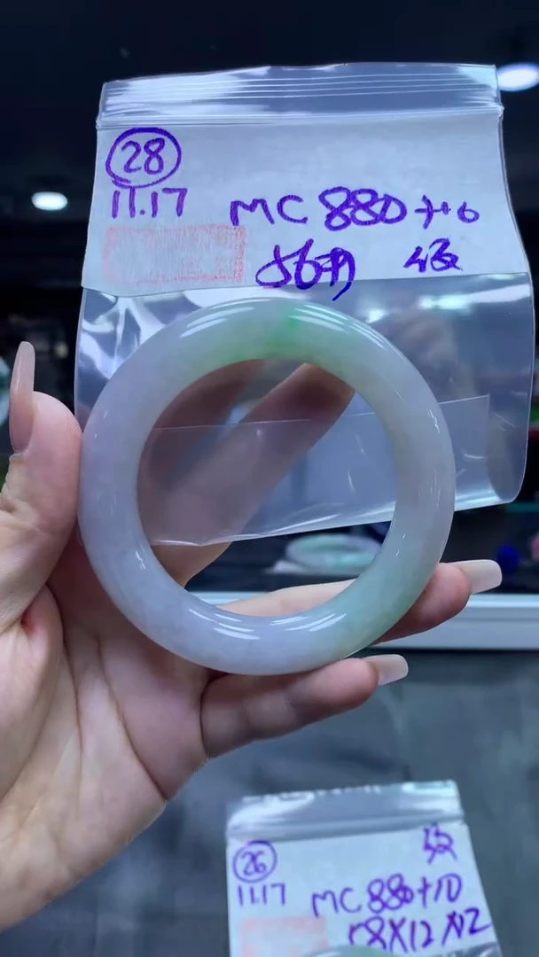 未镶嵌定制翡翠28圆条纹56+880元+拍一发一