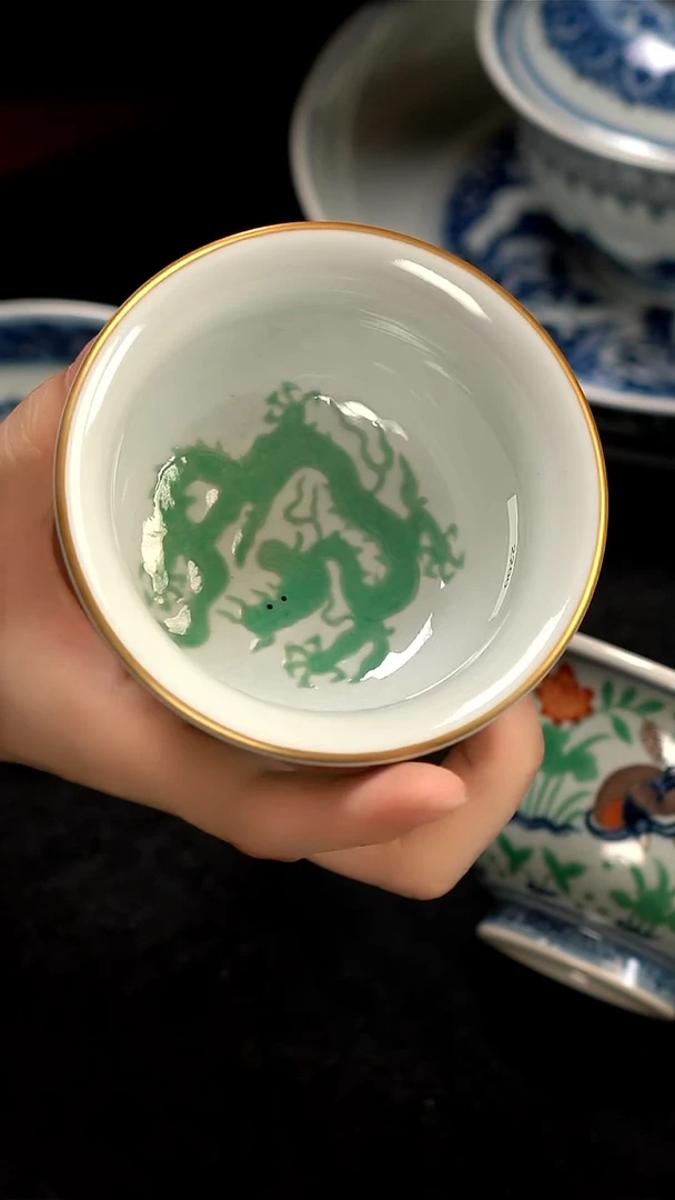 宣之堂绿龙压手杯