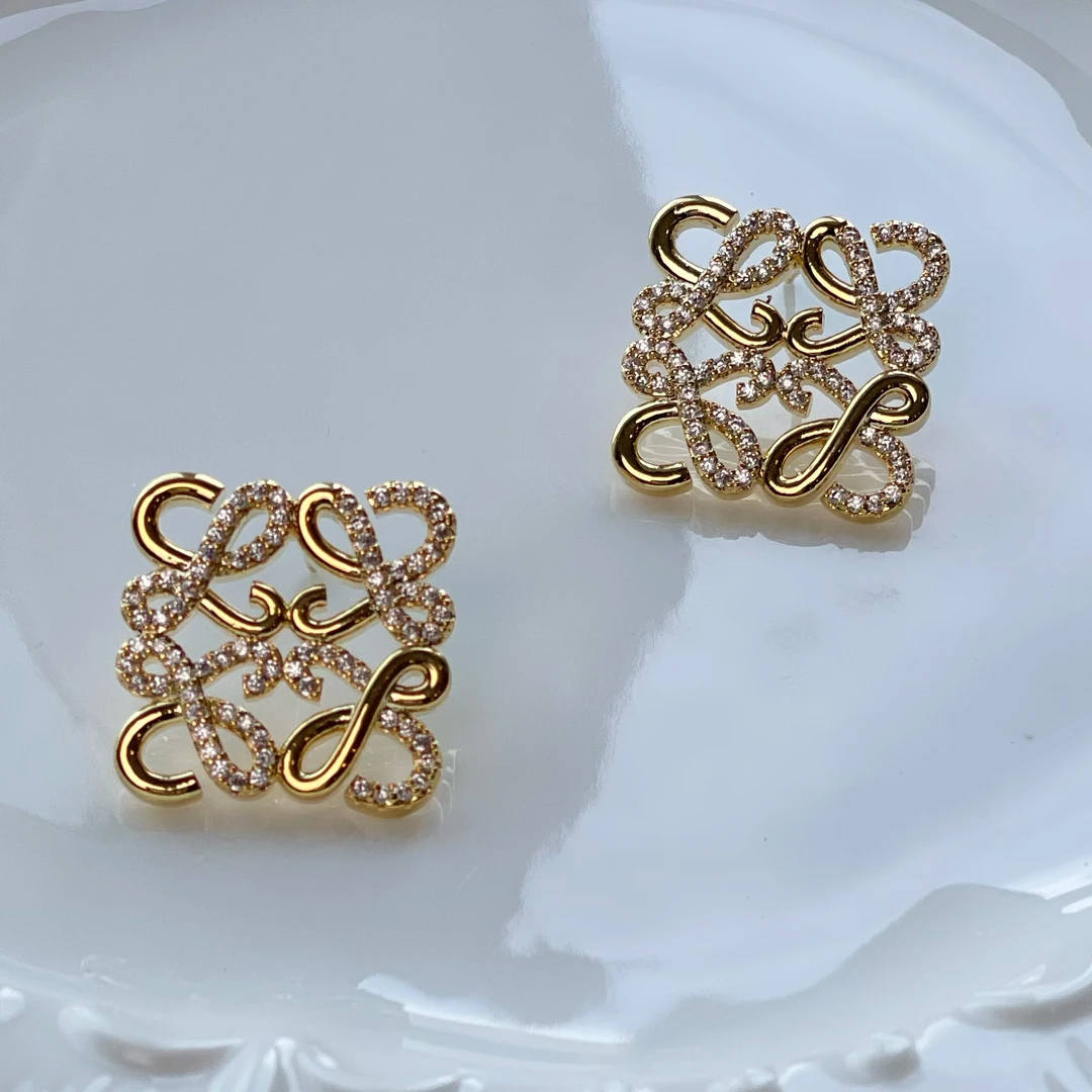 铜合金耳饰 菲纳孜金银色满钻耳环E20010/01爆款夏天高级百搭轻奢