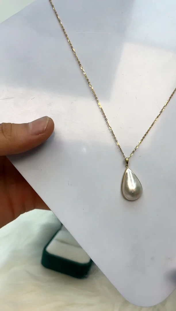 18K金镶嵌拼合珍珠（马贝珠）吊坠(赠链)马贝