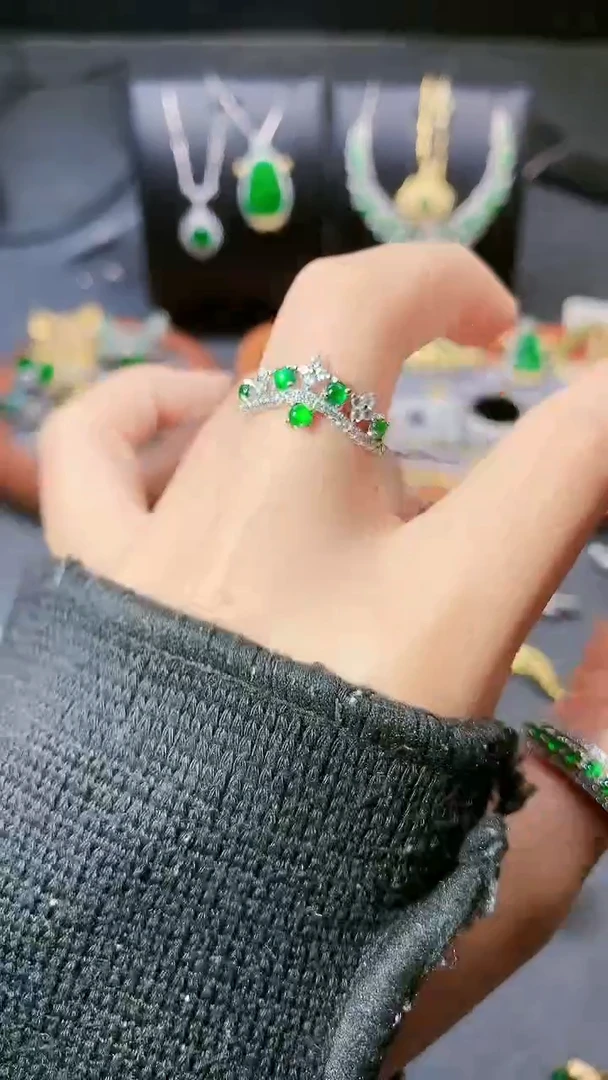 【闪购商品】翡翠戒指银S925镶嵌戒指