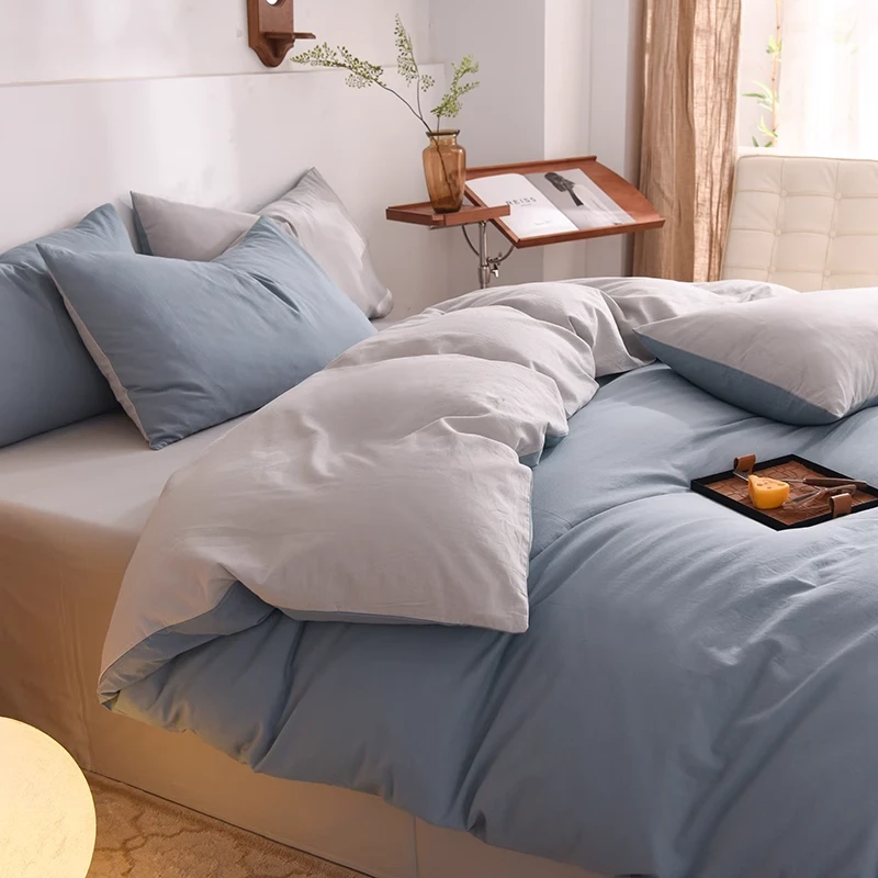2026春夏纯色简约床上用品被套床单枕套四件套学生宿舍单人三件套