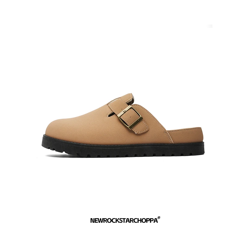 NewRockStarChoppa春夏厚底增高百搭外穿勃肯鞋 Cleanfit包头拖鞋