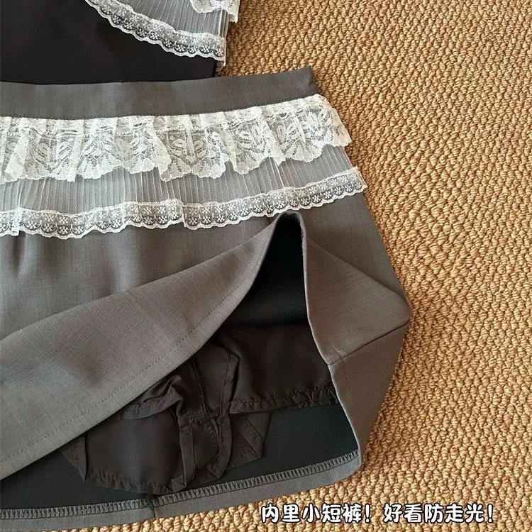 性感拼接高腰lolita大码蕾丝半身裙夏季显瘦百搭时尚薄款防走光