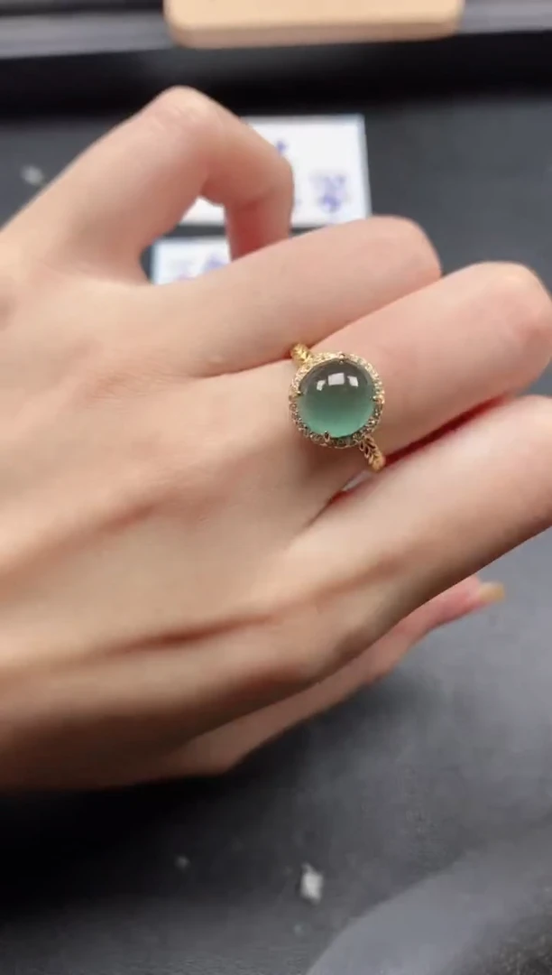 翡翠戒指银S925镶嵌51151