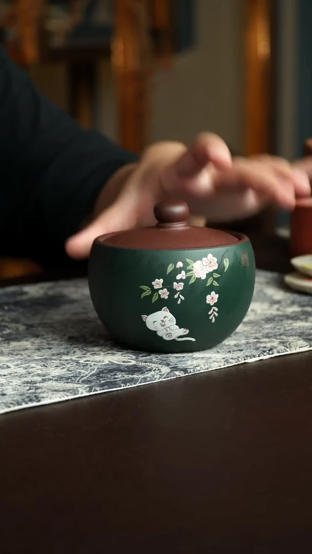 茶杯紫砂21号宜兴紫砂原矿作品茶叶罐