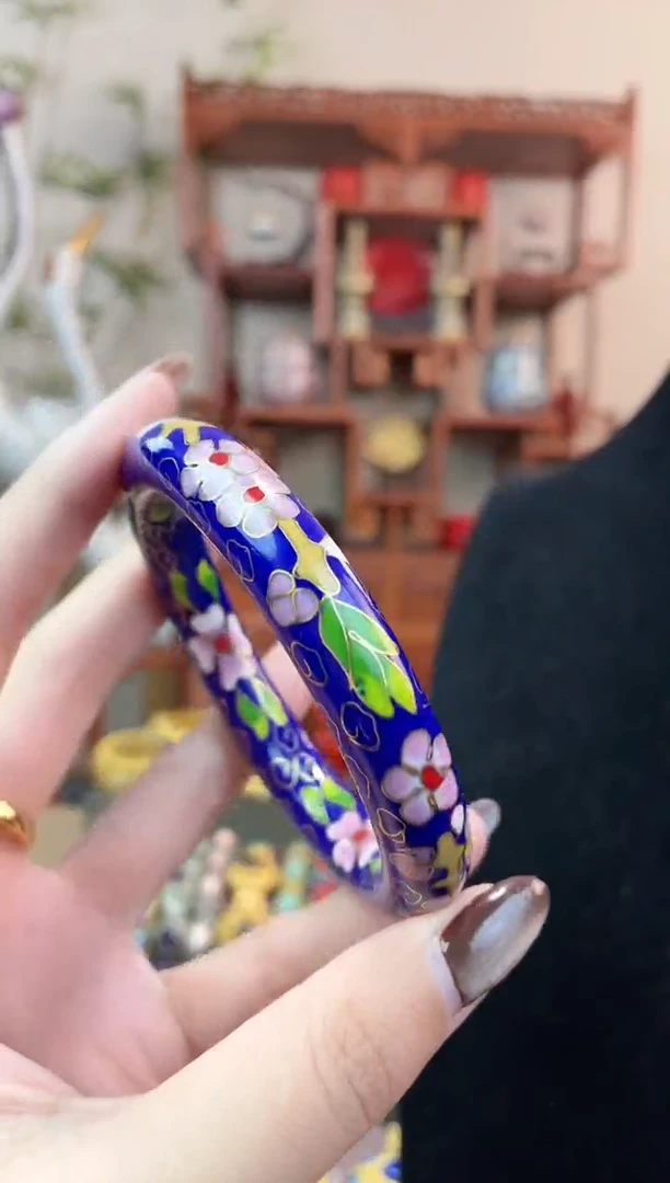 非遗手工景泰蓝镯子宝蓝