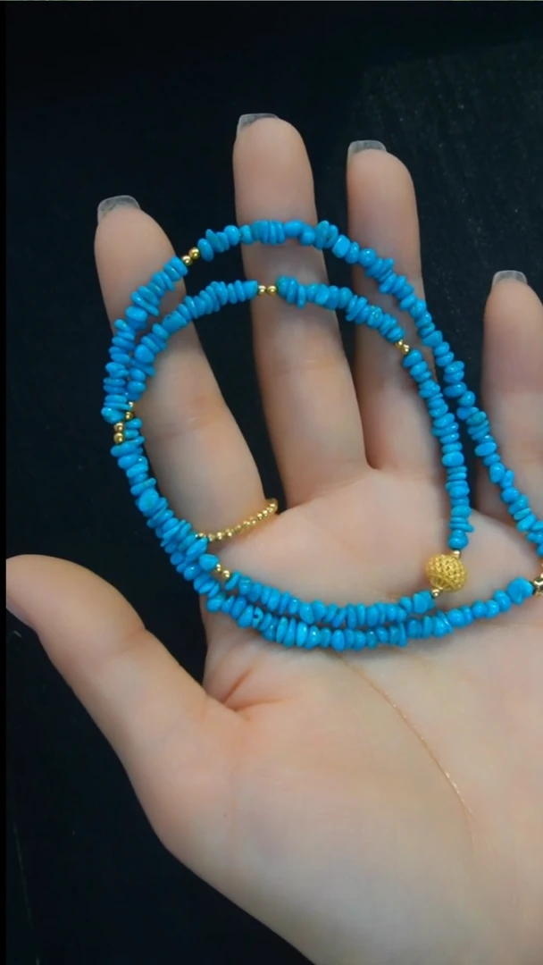 银S925镶嵌绿松石项链发货一件