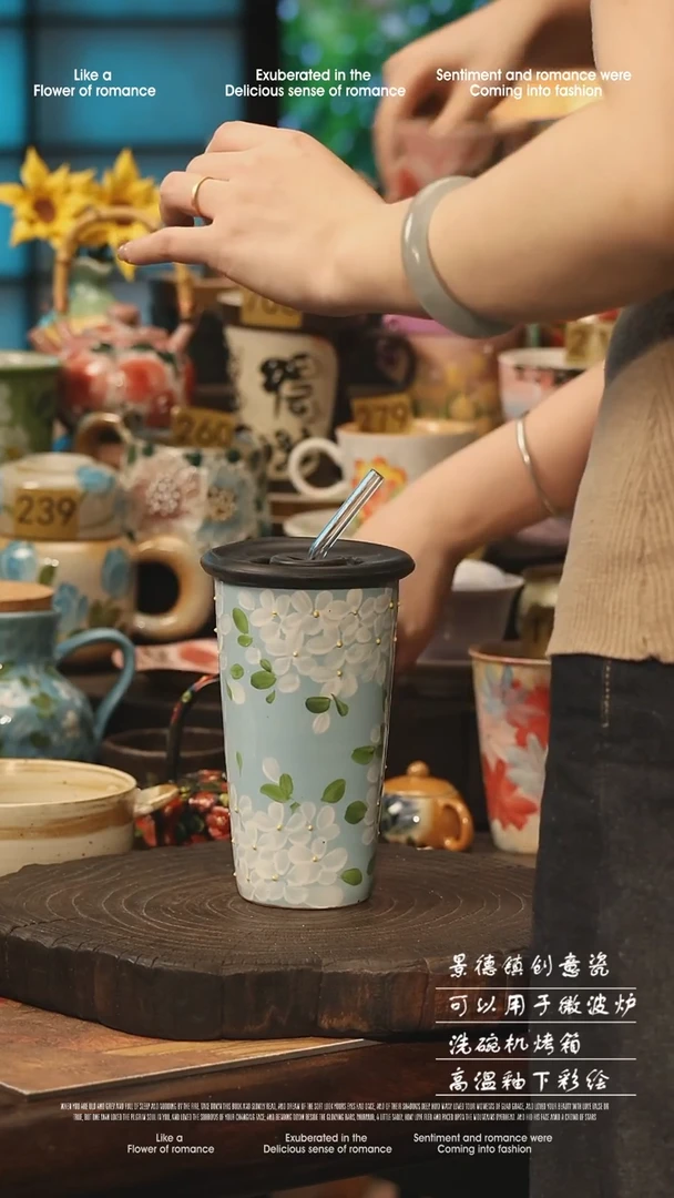 陶瓷景德镇高温釉下彩手工手绘款式