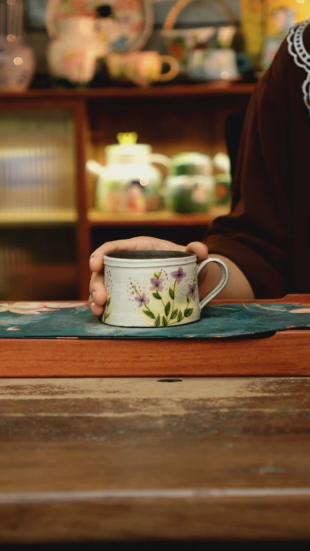 瓷片景德镇纯手工釉下彩精品茶具水杯