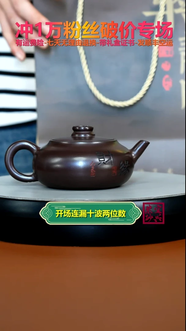 茶壶紫砂蒋静明赤龙血财缘扁韵220CC