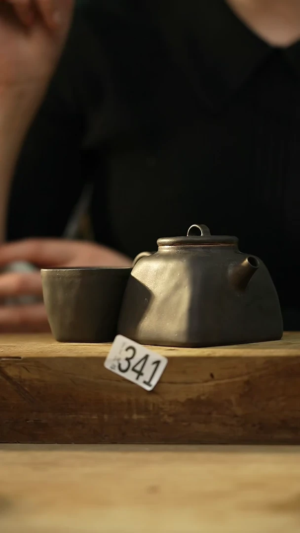 【闪购商品】瓷片秤砣系列·设计师丁念·四方小茶壶+杯