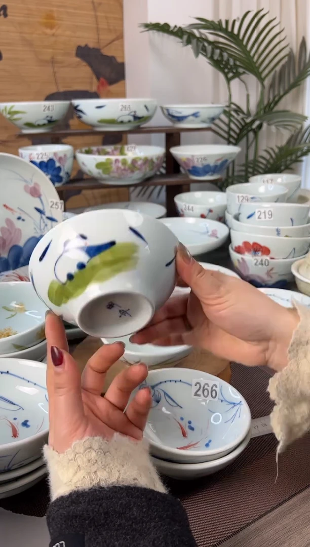 明舟中暇福利手绘5寸高足碗（单只装随机图案）