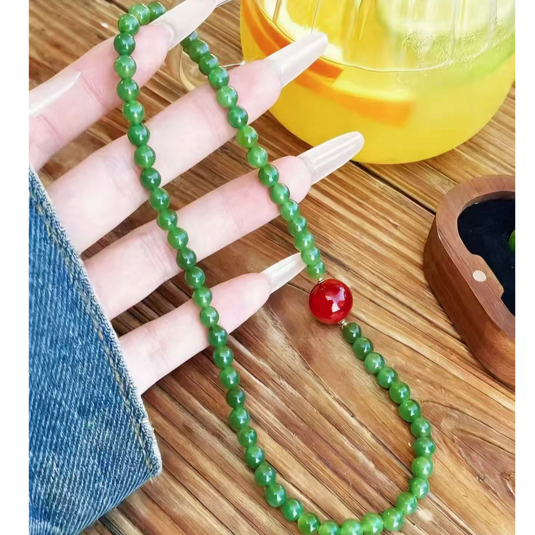 碧玉圆珠果阳绿优雅手串 Z 70