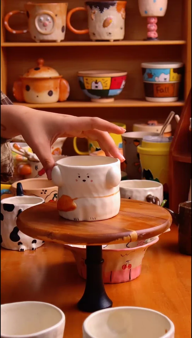 摆件陶景德镇手工陶瓷咖啡具