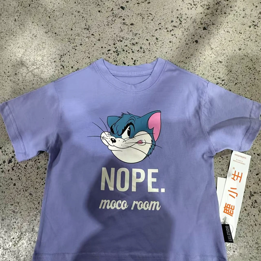 舅舅严选童装男童夏季韩版百搭掐腰宽松圆领短袖T恤C88707