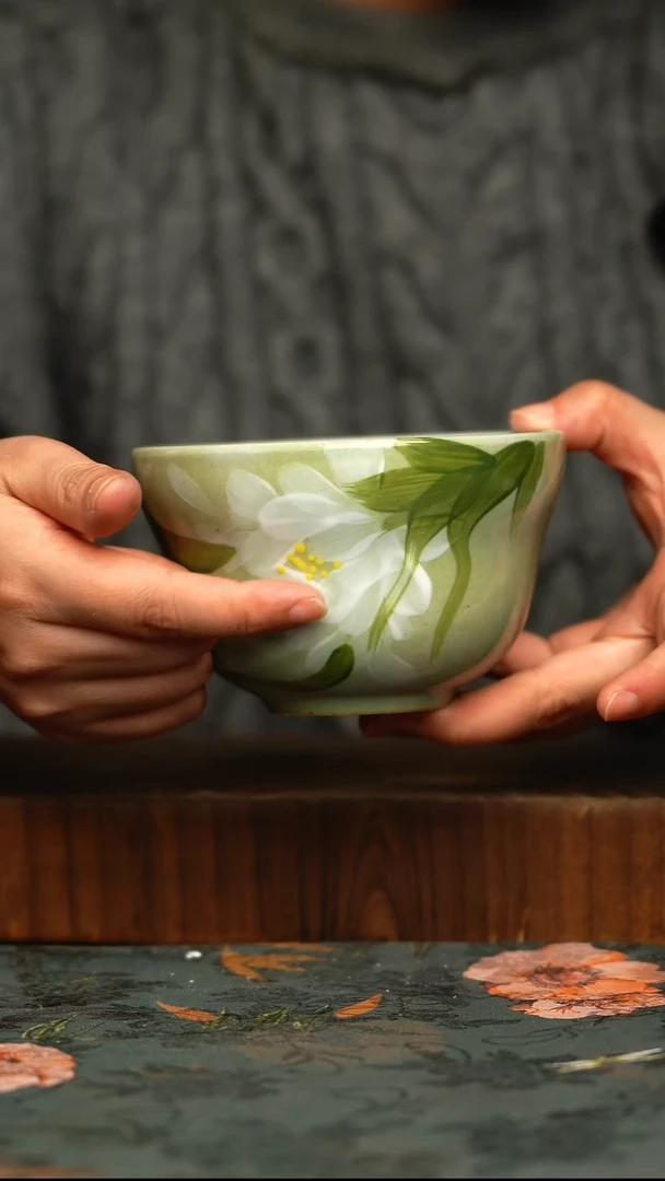 杯釉下彩手工手绘同款陶器