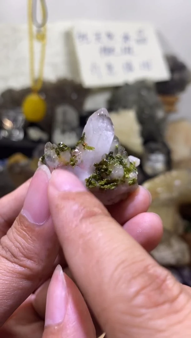 水晶珠宝半成品未镶嵌91号 绿帘共生花园水晶