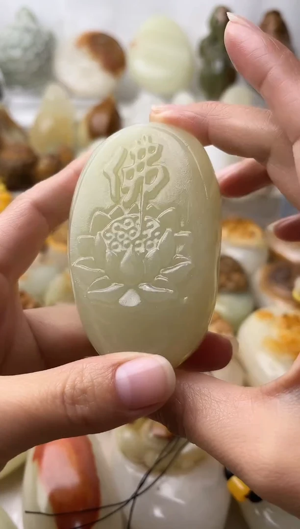 石材古青石棉纹正常不退换佛莲花