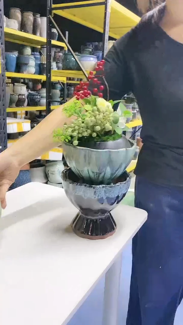 宜兴紫砂粗陶花盆18/16