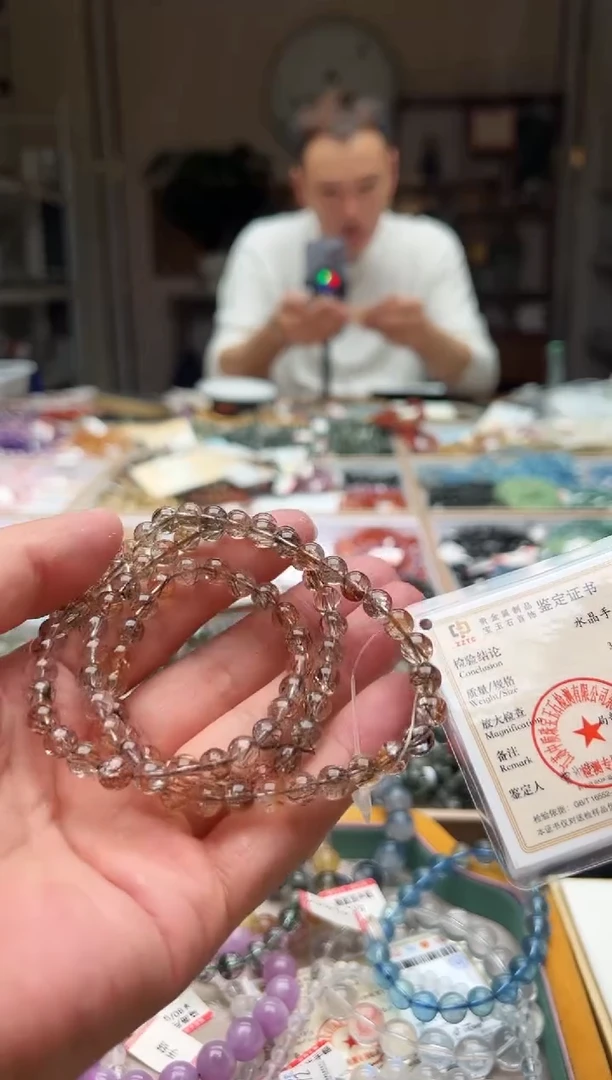水晶手链未镶嵌黑金超多圈手链