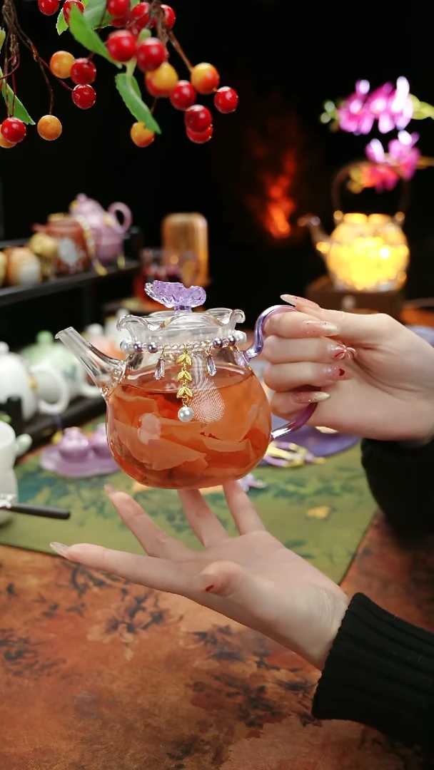 【闪购商品】紫色铃兰花茶壶+链子