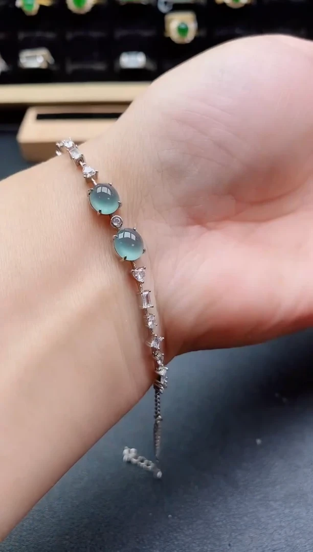 银S925镶嵌戒指翡翠1