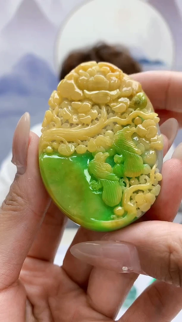 定制翡翠未镶嵌4868MM-毛货挂件175